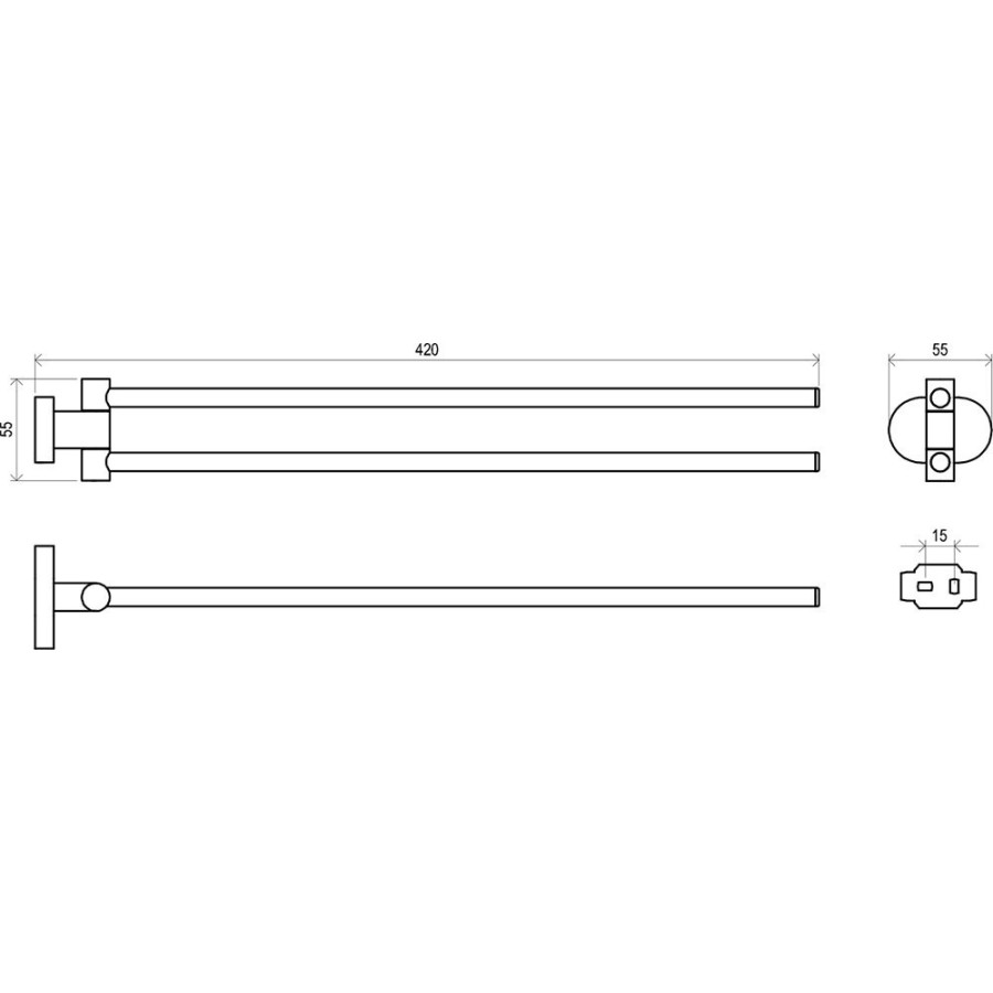 Ravak Chrome CR 340.00 X07P319 Двойной держатель для полотенца 420 мм (хром)