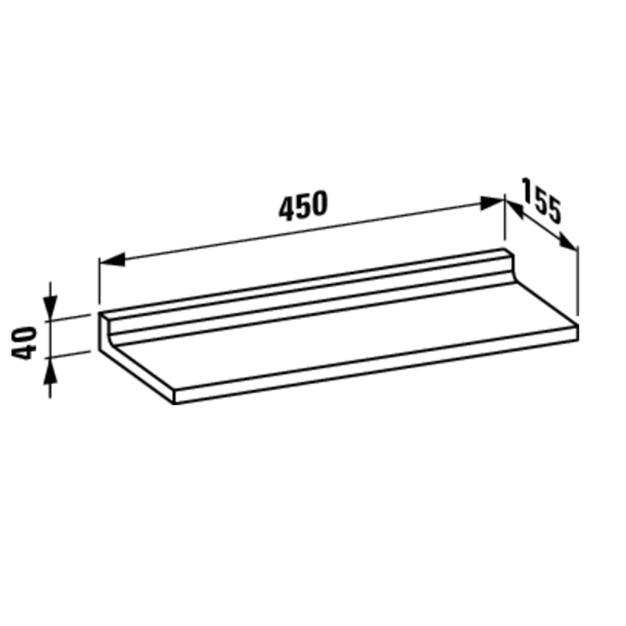 Laufen Kartell by 3.8533.0.082.000.1 Полочка настенная на 45 см