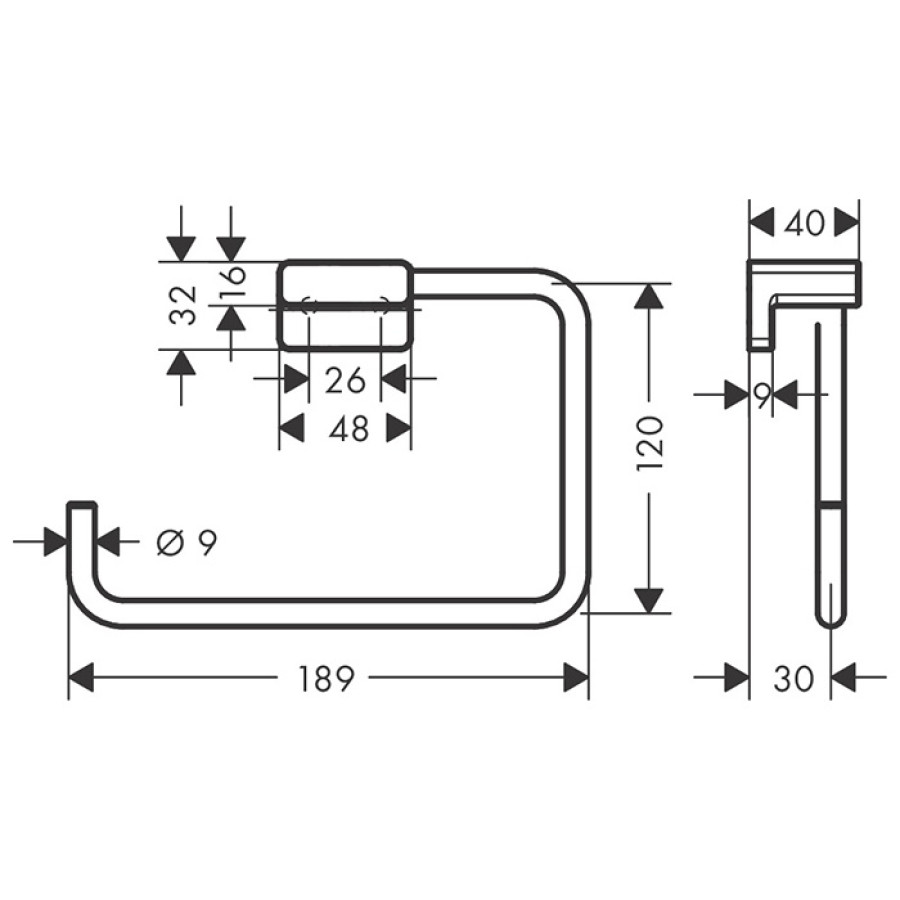 Hansgrohe AddStoris 41754700 Кольцо для полотенца 189 мм