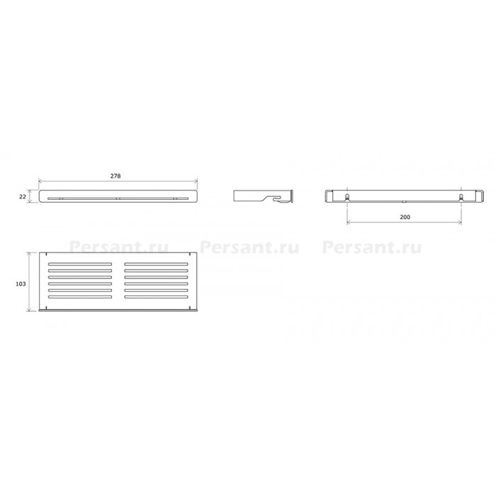 Ravak Slim S X07P577 Полка для ванной комнаты 278*103 мм (хром | сатин)