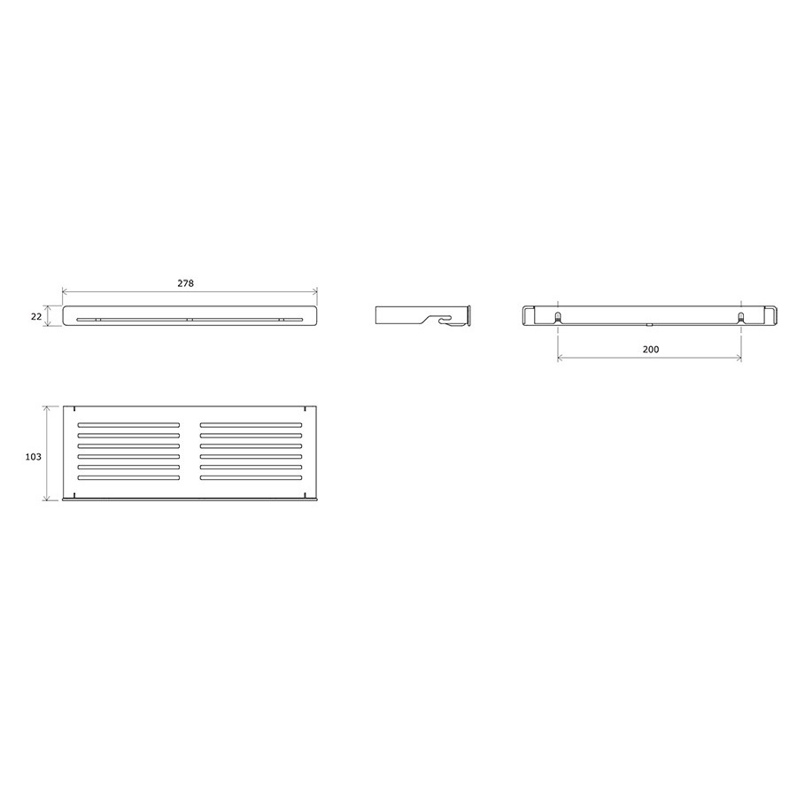 Ravak Slim S X07P577 Полка для ванной комнаты 278*103 мм (хром | сатин)