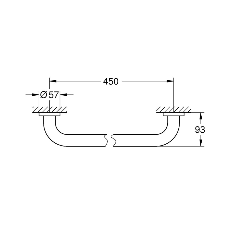 GROHE Essentials 40793DC1 Держатель для ванной комнаты 45 см, ручка (шлифованная нержавеющая сталь)