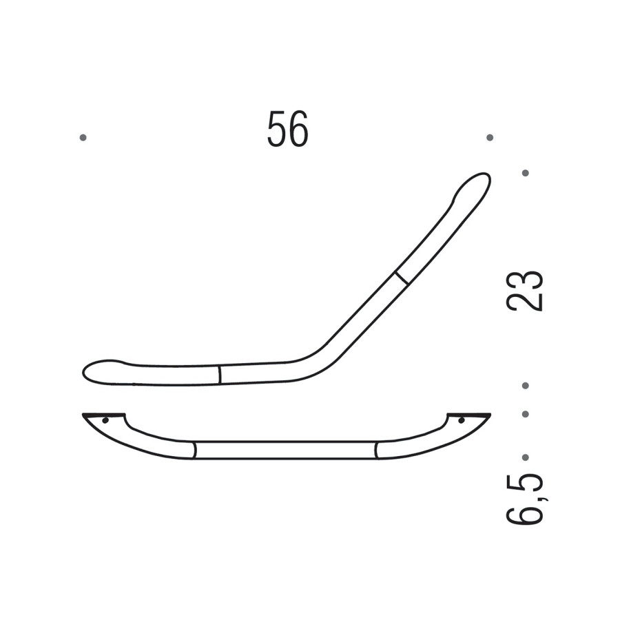 Colombo Design Complementi B9735 - Изогнутый поручень | держатель для ванной комнаты 56 см (хром)