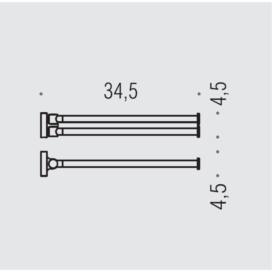 Colombo Design PLUS W4913 - Держатель для полотенца 34 см | двойной (хром)