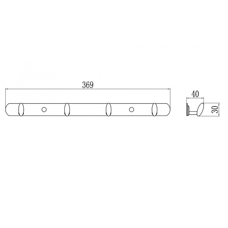 Savol S-003254 Вешалка с крючками - 4 крючка (хром)