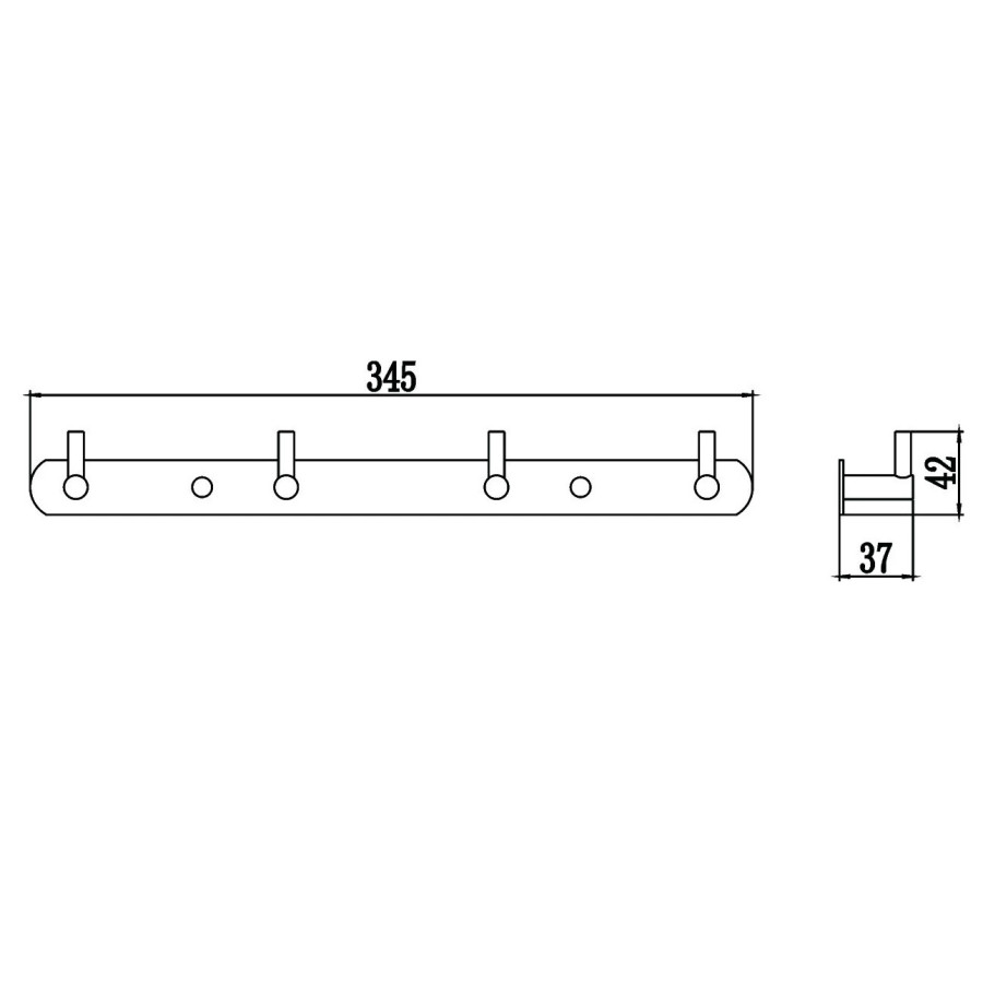 Savol S-007214B Вешалка с крючками - 4 крючка (золото)