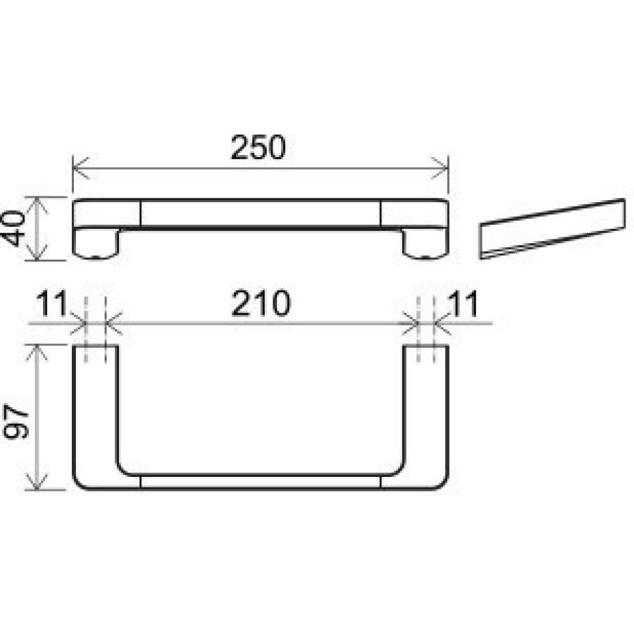 Ravak 10° Black TD 300.20 X07P560 Держатель для полотенца 250 мм (чёрный матовый)