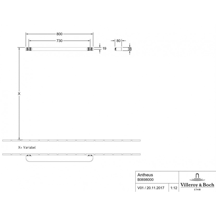 Villeroy Boch ANTHEUS B0698000 Держатель для полотенец (цвет хром)