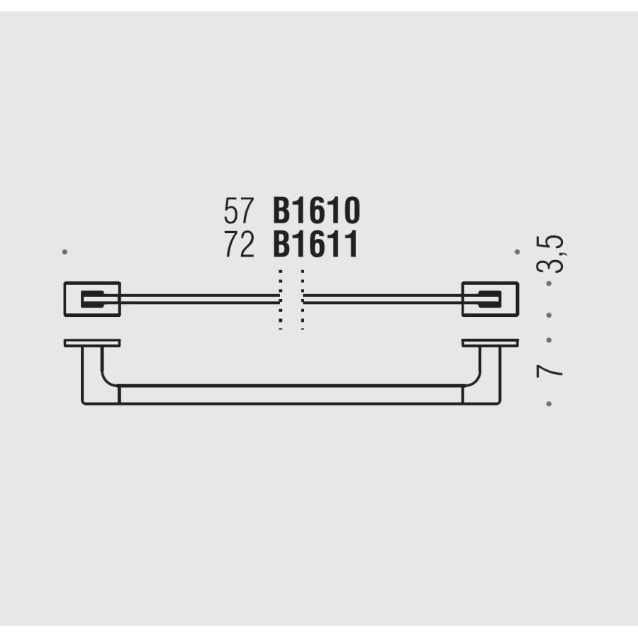 Colombo Design LOOK B1611 - Держатель для полотенца 72 см (хром)