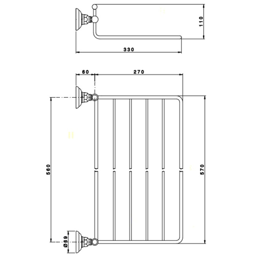 Nicolazzi Classica 1499BZ Полка для полотенец 570 мм (бронза)