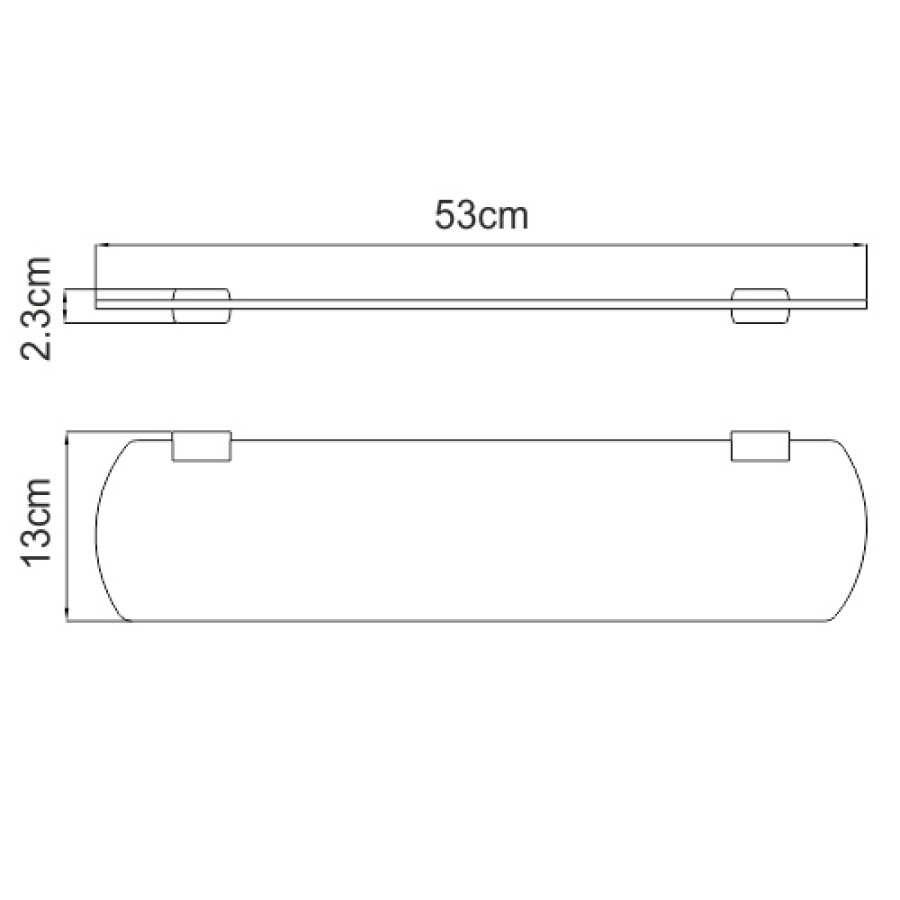 WasserKRAFT Sauer K-7924 Полка стеклянная 530 мм (золото)