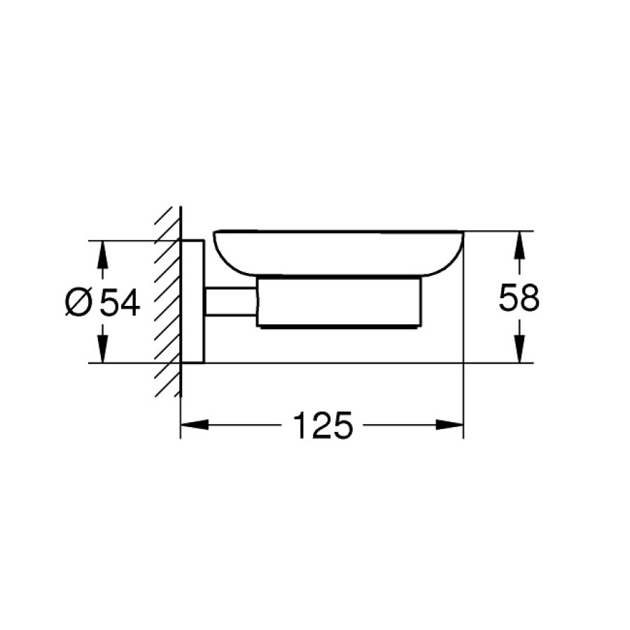 GROHE Essentials 40444001 Стеклянная мыльница в комплекте с настенным держателем (хром)