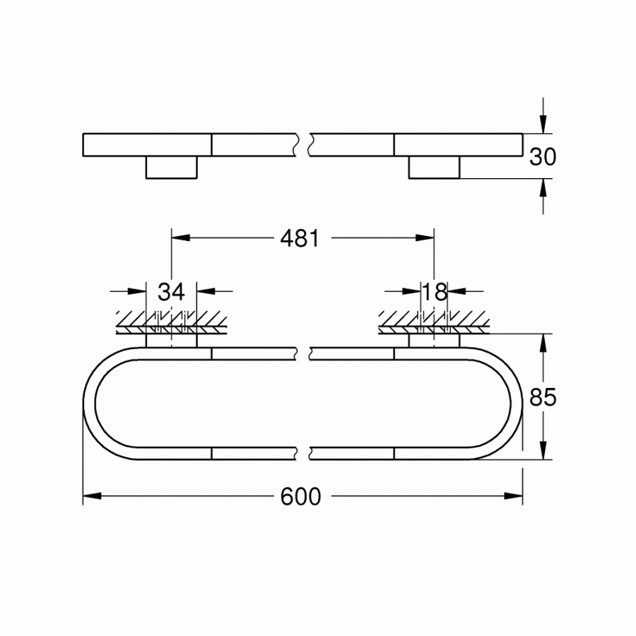 Grohe Selection 41056000 Держатель для полотенца / для аксессуаров 600 мм