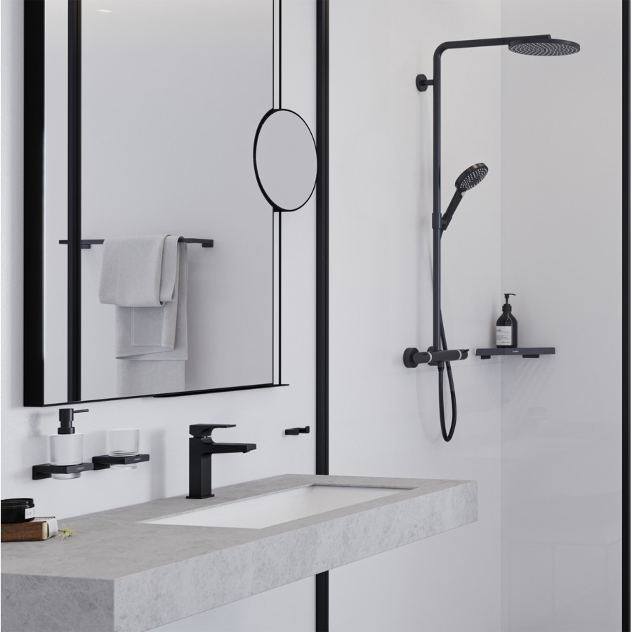 Hansgrohe AddStoris 41755670 - Крючок для халатов и полотенец | двойной (черный матовый)