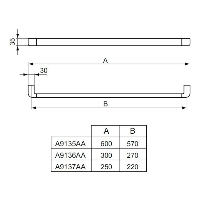 Полотенцедержатель A9135AA Ideal Standard Softmood (хром)