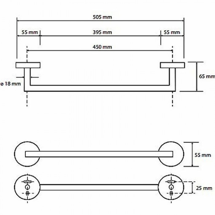 Bemeta Graphit 156204022 Полотенцедержатель 45 см (антрацит)