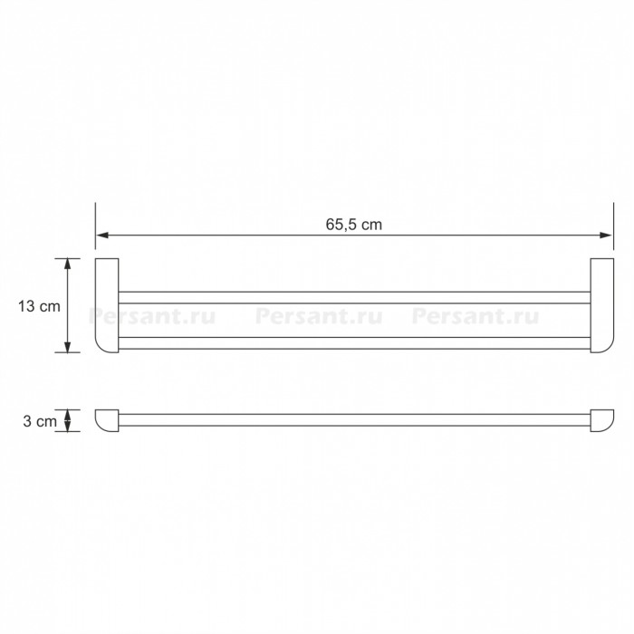 WasserKRAFT Kammel K-8340 Двойной держатель для полотенца 655 мм (хром)