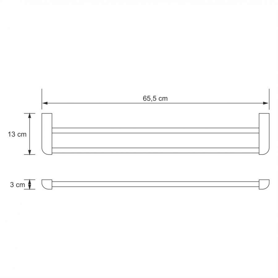 WasserKRAFT Kammel K-8340 Двойной держатель для полотенца 655 мм (хром)