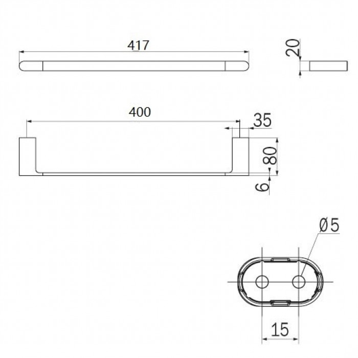 INDA Indissima A8818BCR Держатель для полотенца 417 мм (хром)