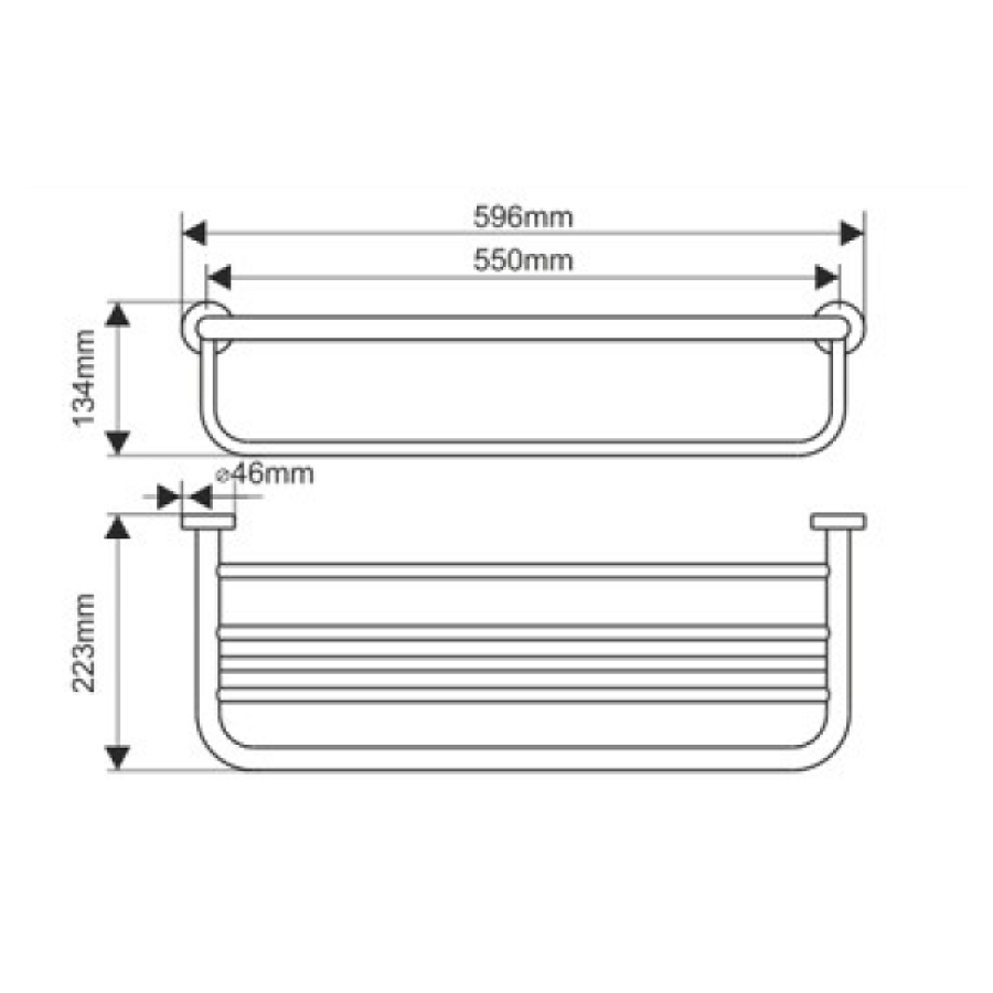 MELANA MLN-866003 Полка для полотенец 596 мм