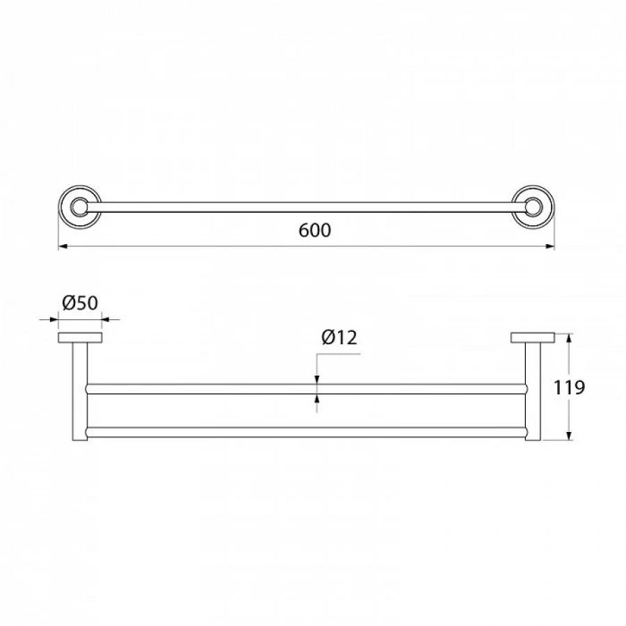 IDDIS Calipso CALSB20i49 Двойной держатель для полотенца 600 мм (хром)