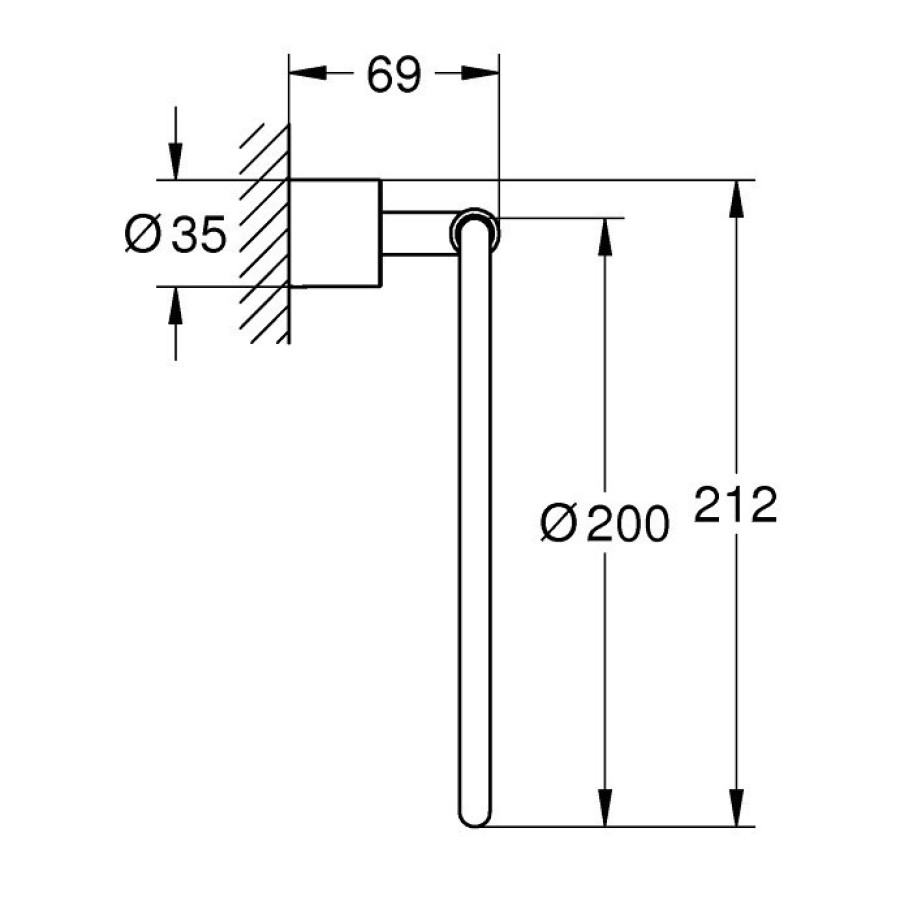 GROHE Atrio New 40307DC3 Держатель полотенца - кольцо 200 мм