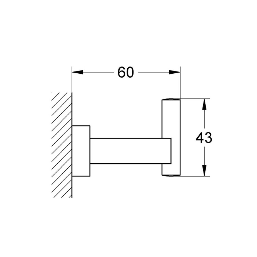 GROHE Essentials Cube 40511001 - Крючок для халатов | полотенец (хром)