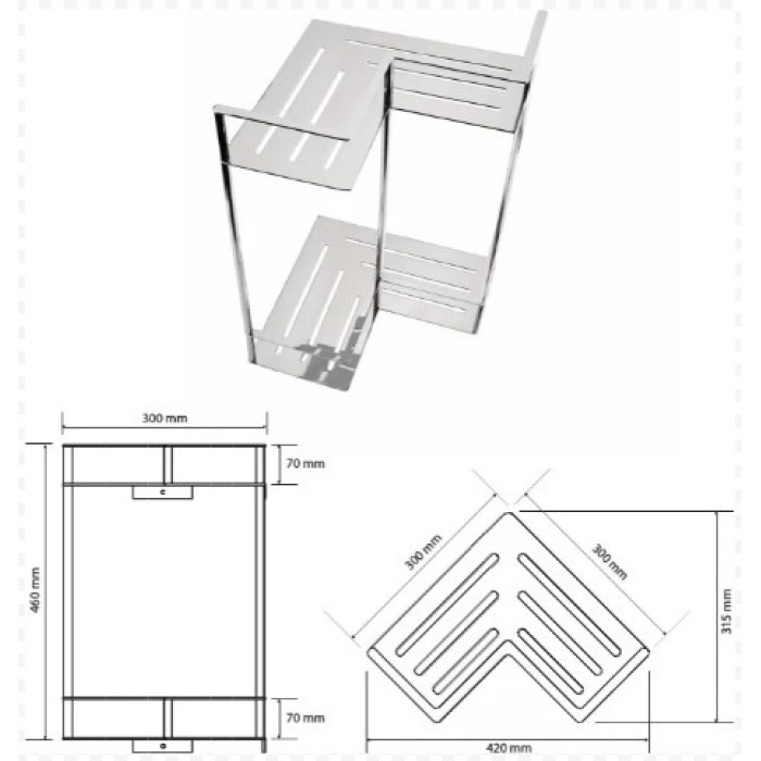 Bemeta Cytro 146208222 Полка корзина двойная угловая (хром)