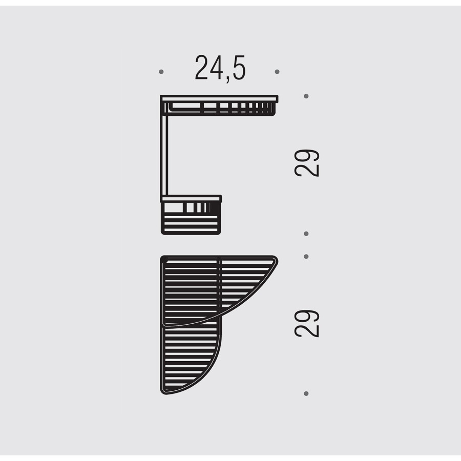 Colombo Design Complementi B9607 Полка угловая двойная (хром)