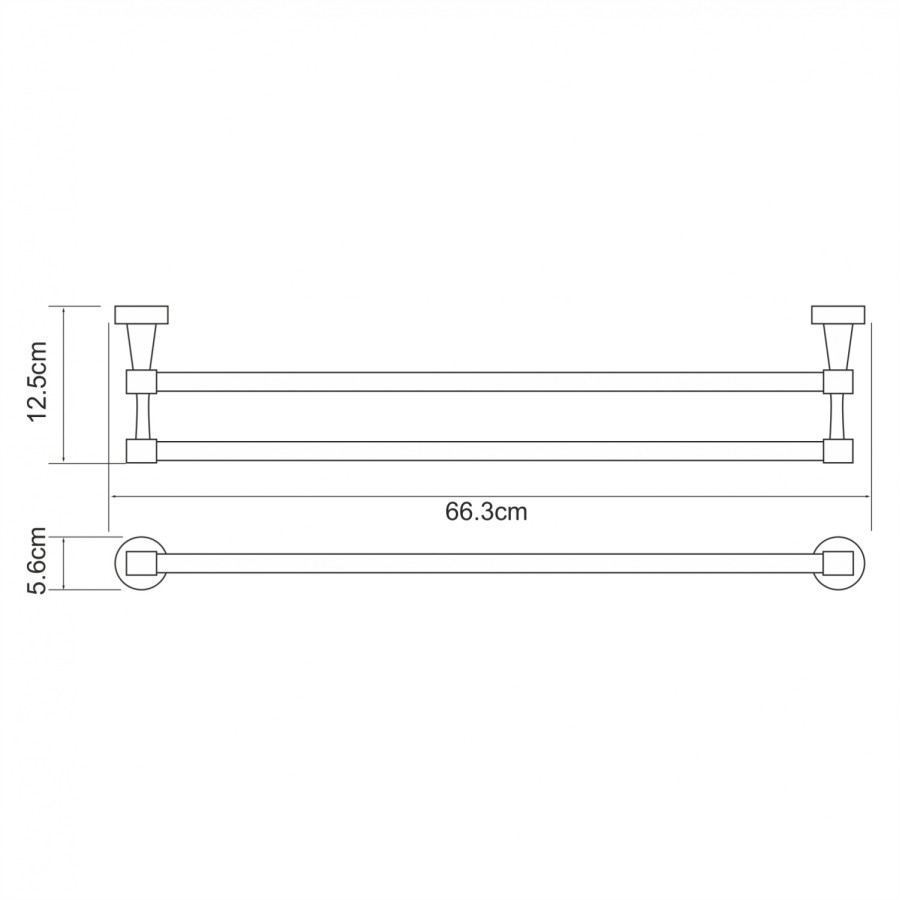 WasserKRAFT Isen K-4040 Двойной держатель для полотенца 663 мм (хром)