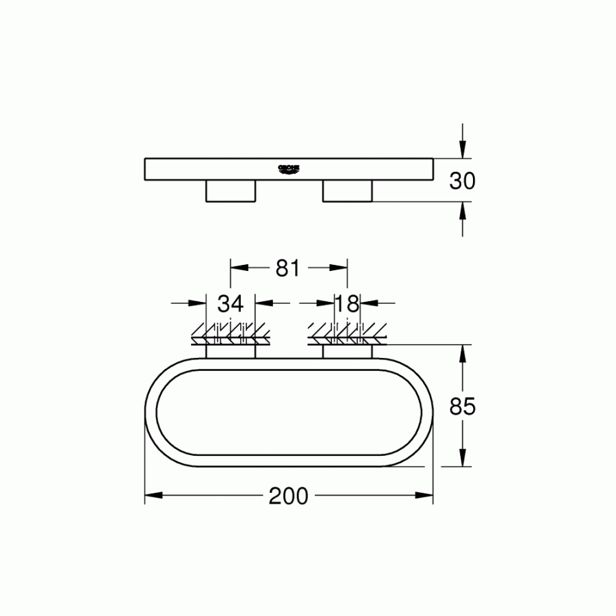 Grohe Selection 41035A00 Держатель для аксессуаров / полотенцедержатель 200 мм