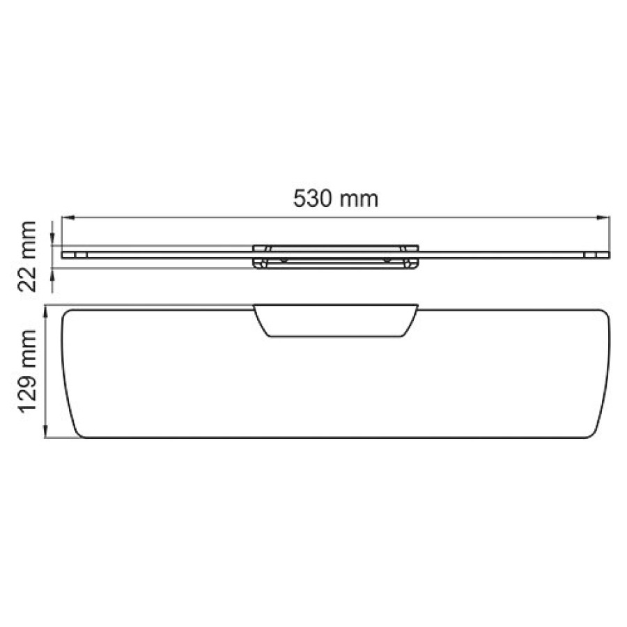 WasserKRAFT Glan K-5124 Полка стеклянная 530 мм (чёрный глянцевый)