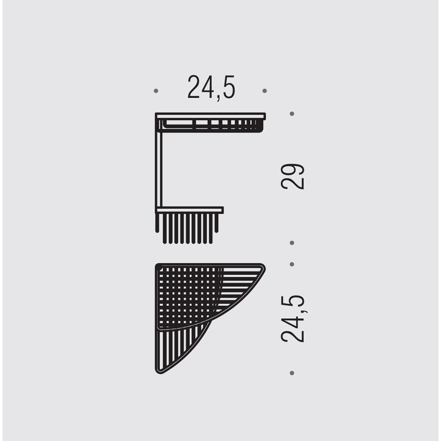 Colombo Design Complementi B9609 Полка угловая двойная 24,5х24,5 см (хром)