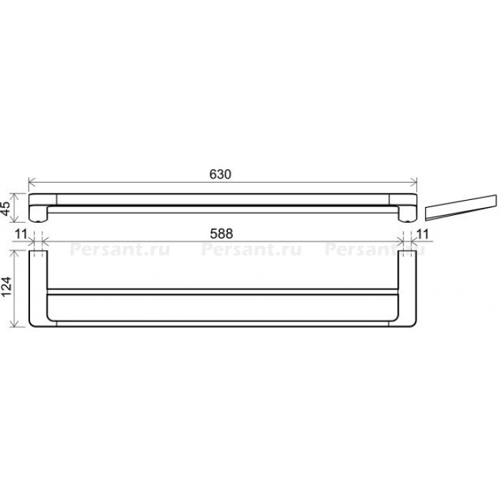 Ravak 10° TD 320.00 X07P326 Двойной держатель для полотенца 630 мм (хром)
