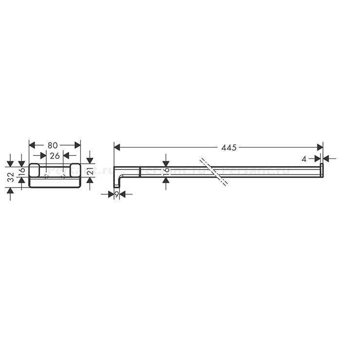 Hansgrohe AddStoris 41770000 Держатель полотенца 445 мм