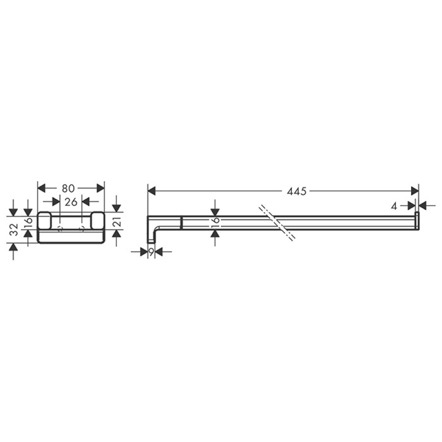 Hansgrohe AddStoris 41770000 Держатель полотенца 445 мм