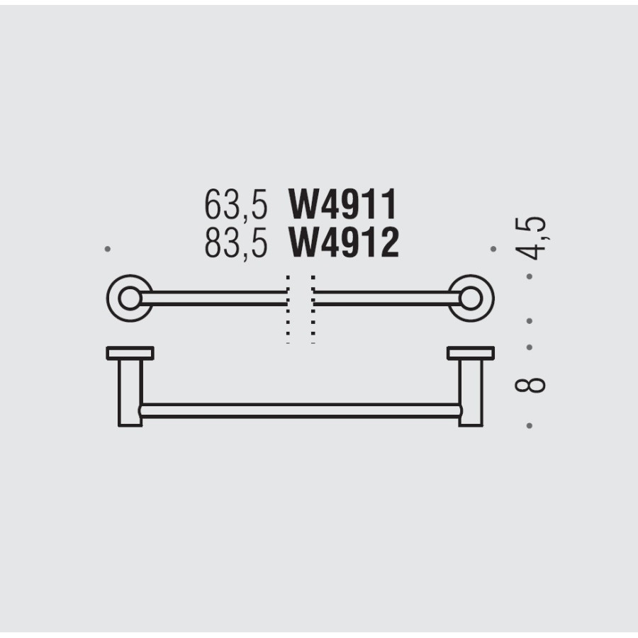 Colombo Design PLUS W4912.NM - Металлический держатель для полотенца 83 см (черный матовый)