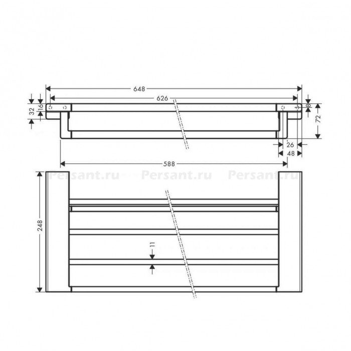 Hansgrohe AddStoris 41751670 Держатель для полотенца | полка (черный матовый)