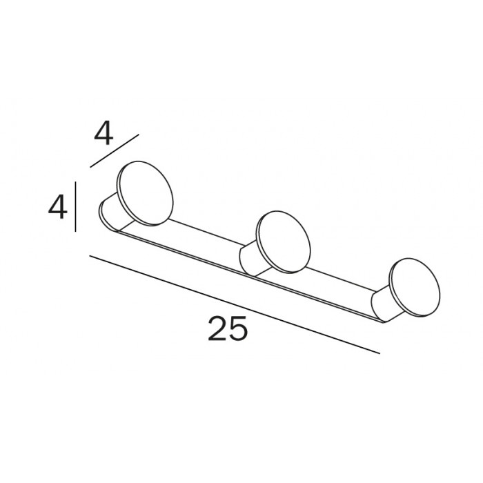 INDA One AV120CNE Тройной крючок для халата | полотенца (чёрный матовый)