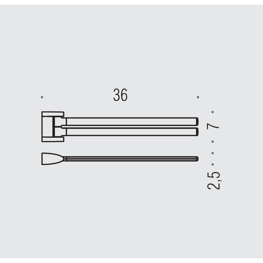 Colombo Design LINK B2413 Полотенцедержатель 36 см - двойной (хром)