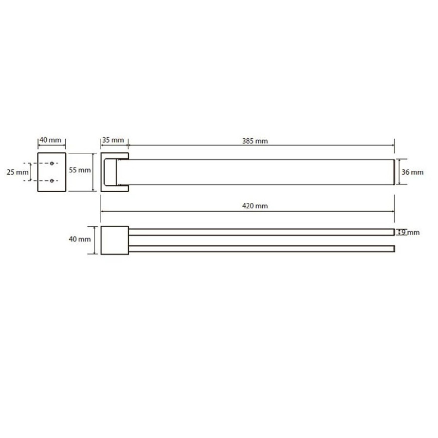 Bemeta Gamma 145804102 Полотенцедержатель двойной поворотный 42 см (хром)