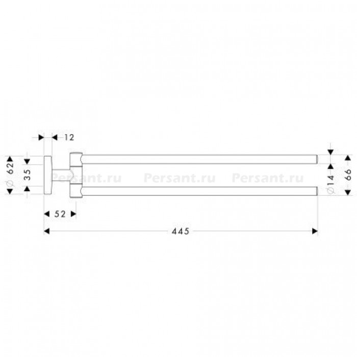 Полотенцедержатель двойной 40512000 Hansgrohe Logis