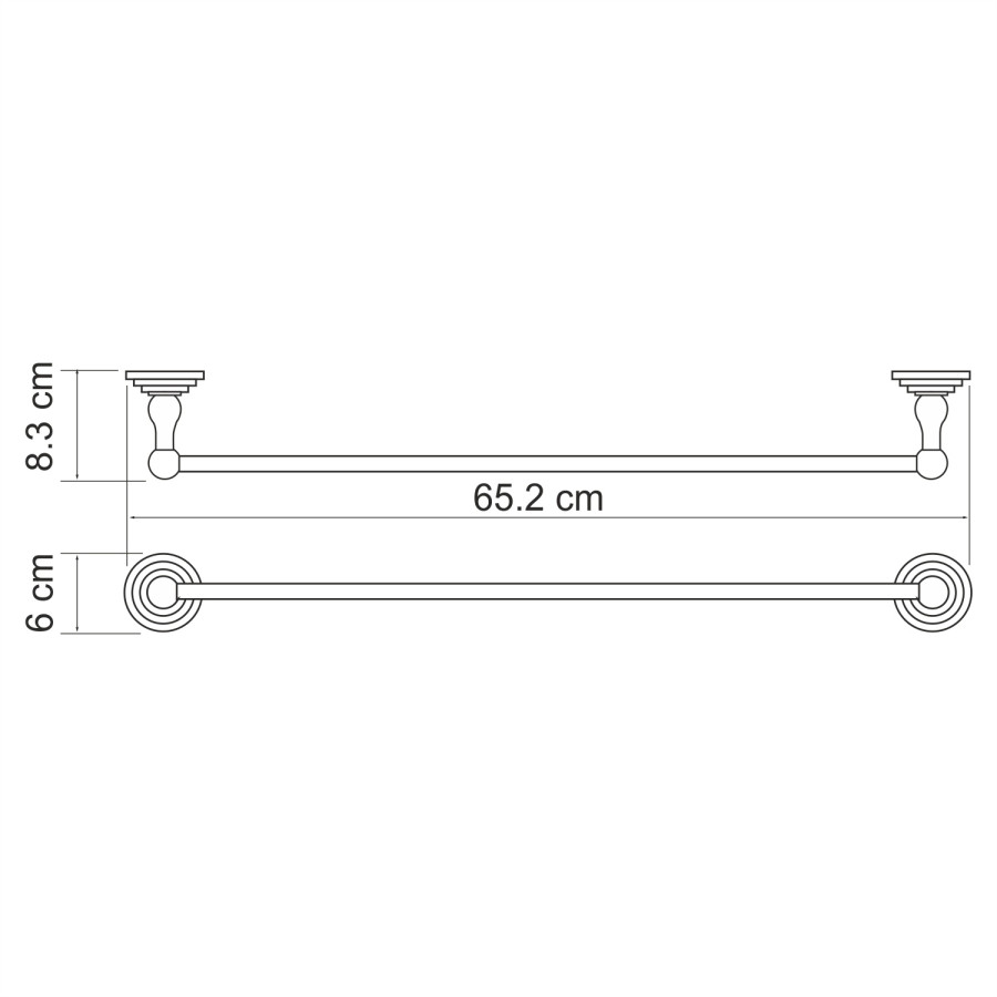 WasserKRAFT Ammer K-7030 Держатель для полотенца 652 мм (никель)