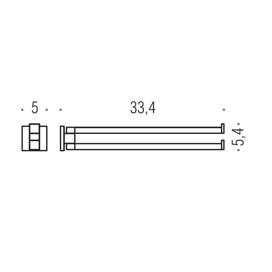 Colombo Design BasicQ B3712 Держатель для полотенца - двойной (хром)