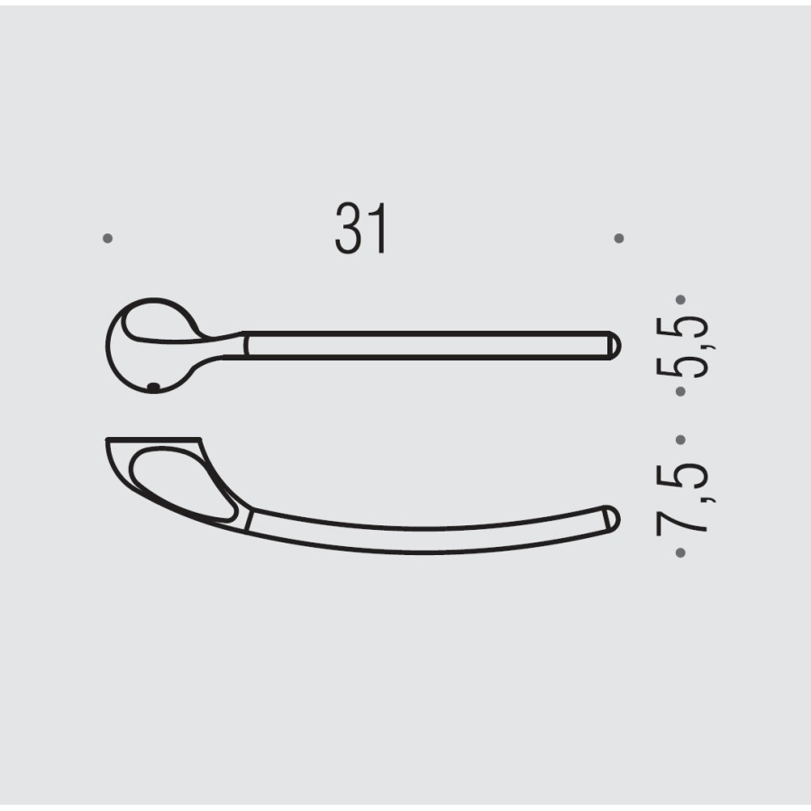 Colombo Design Melò B1211 Металлический держатель для полотенца 31 см (хром)