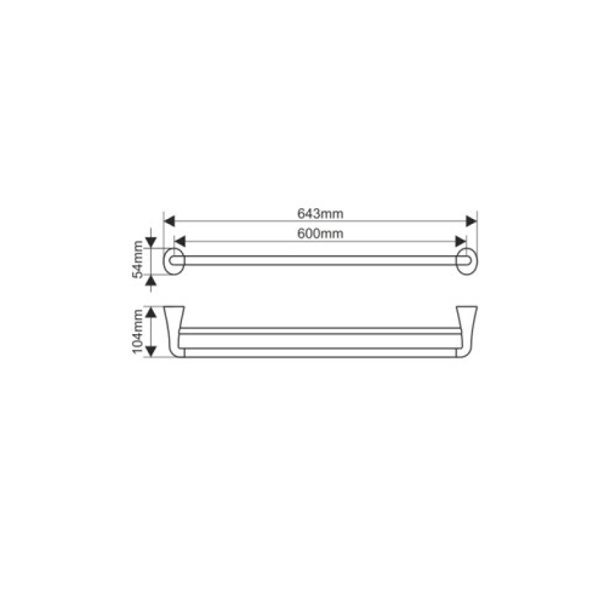 MELANA MLN-803002 Держатель полотенца двойной 643 мм