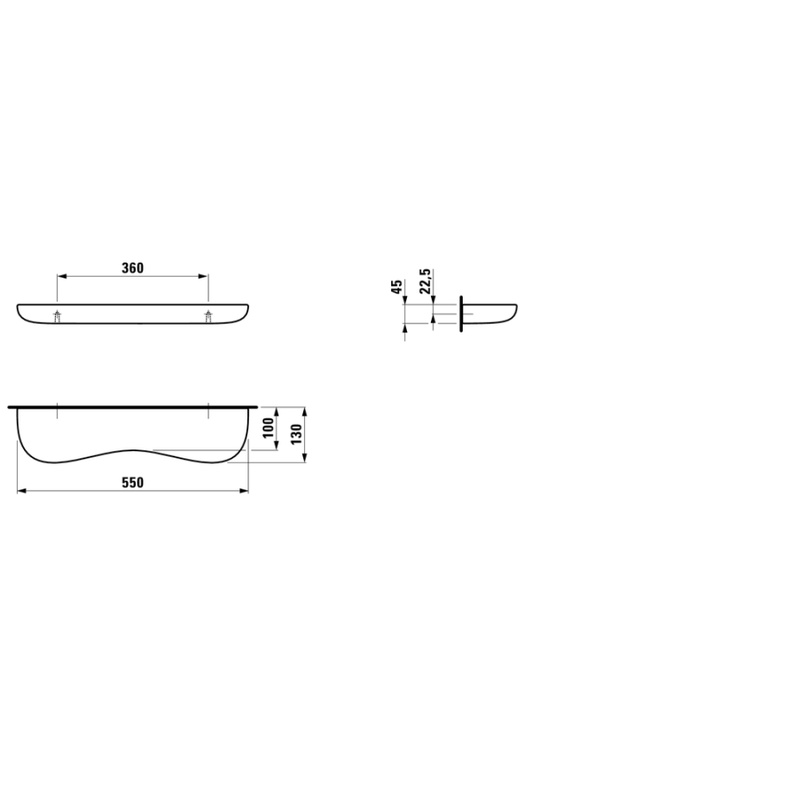 Laufen Florakids 8.7703.1.072.000.1 Полочка керамическая 55 см