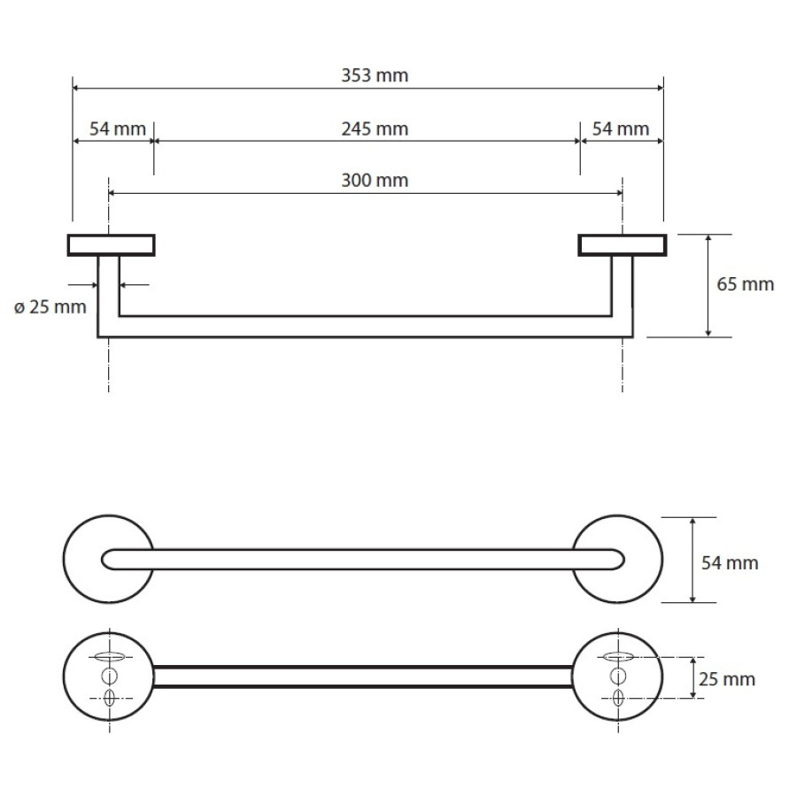 Bemeta Omega 104204332 Поручень для ванны 30 см (хром)