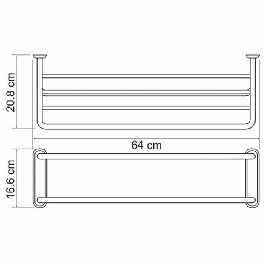 WasserKRAFT K-888 Полка для полотенец 640 мм (хром)