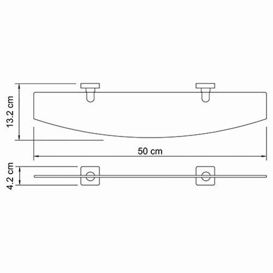 WasserKRAFT Lippe K-6524 Полка стеклянная 500 мм (хром)